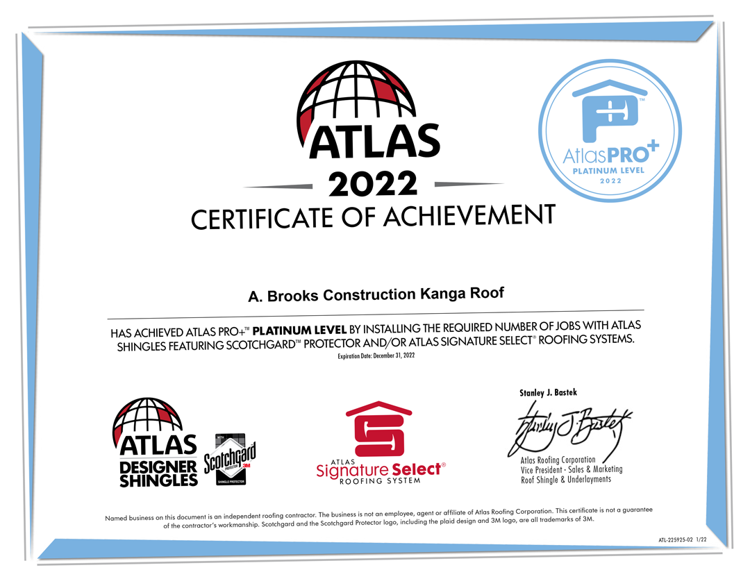 GAF- Atlas 2022 certificate