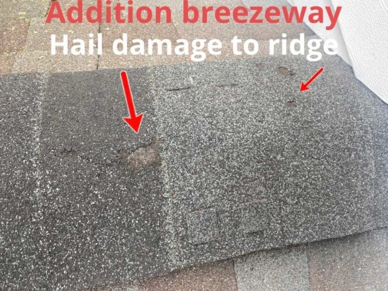 hail damage to ridge