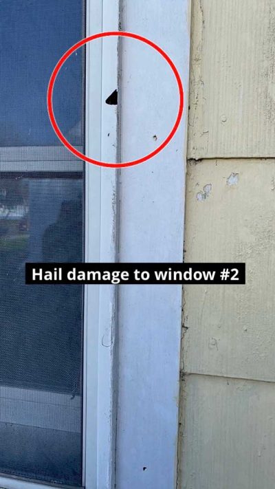 hail damage to window